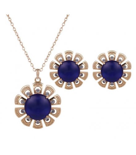 SET288 - Blue Sunflower Jewelery Set